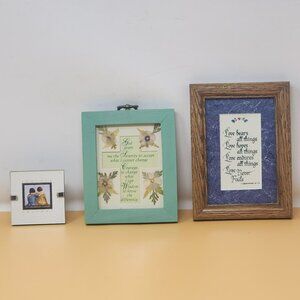 Lot of3Picture Frames God Grant Me Serenity Love Bears All Things Forever Friend